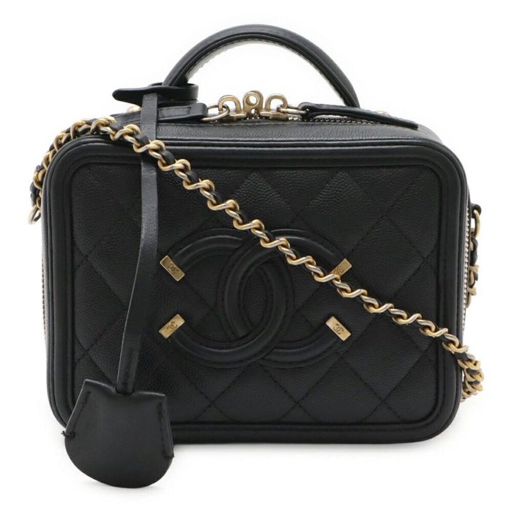 Chanel CC Filigree Small Vanity Bag Leather